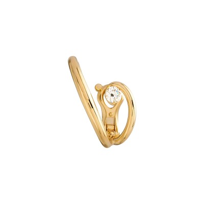 Mono boucle Charlotte CHESNAIS Inner Serti Sculpté (droite) en or jaune et diamants