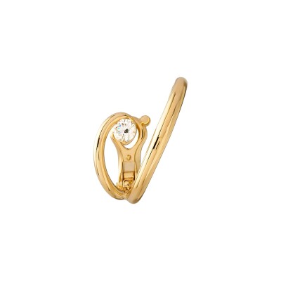 Mono boucle Charlotte CHESNAIS Inner Serti Sculpté (gauche) en or jaune et diamants