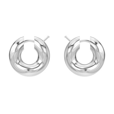 Boucles d'oreilles Créoles Charlotte CHESNAIS Wave en argent