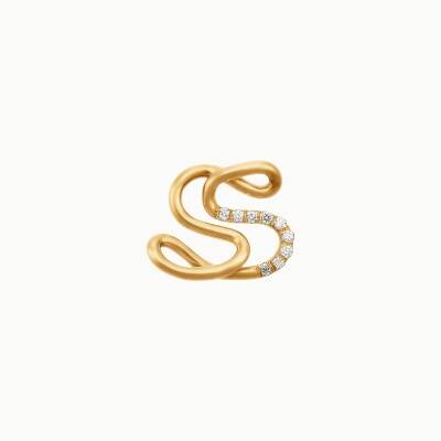 Collier Charlotte CHESNAIS Alphajoaillerie Lettre S en or jaune et diamants