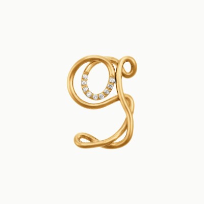 Collier Charlotte CHESNAIS Alphajoaillerie Lettre G en or jaune et diamants