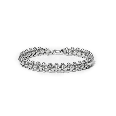 Bracelet HARRICANA petit modèle, diamond cut en or blanc