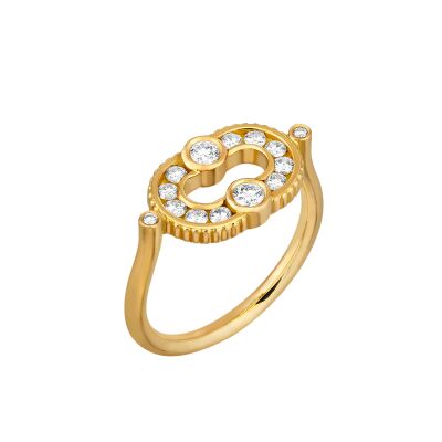 Viltier Magnetic ring in yellow gold and diamonds