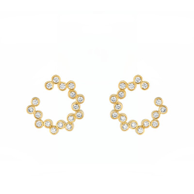 Créoles Viltier Clique Twist en or jaune et diamants