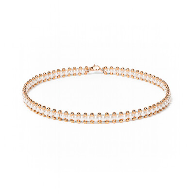 Collier Harricana en or rose et perles de culture