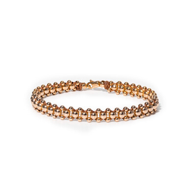 Bracelet HARRICANA grand modèle, diamond cut en or rose
