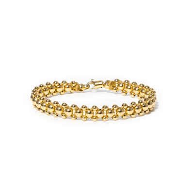 Bracelet HARRICANA Grand modèle , diamond cut en or jaune