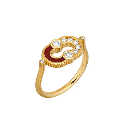Bague Viltier Magnetic Semi Oeil de Taureau en or jaune et diamants