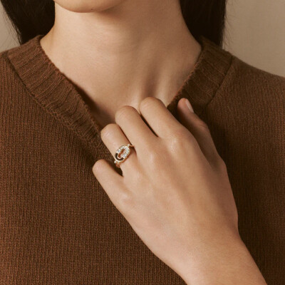 Bague Viltier Magnetic Semi Oeil de Taureau en or jaune et diamants