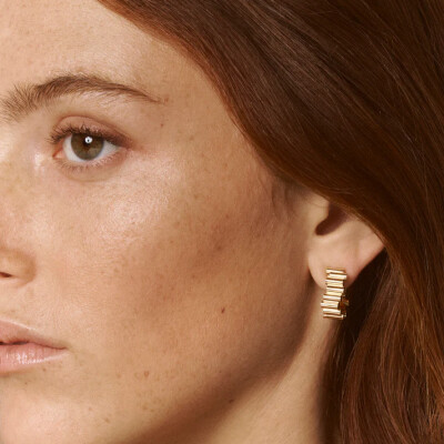 Boucles d'oreilles créoles Viltier Edge en or jaune