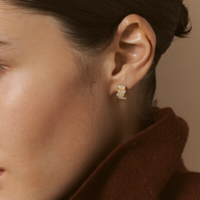 Boucles d'oreilles Viltier Edge Mini en or jaune et diamants
