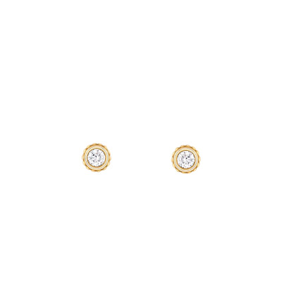Boucles d'oreilles Viltier Clique Solo en or jaune et diamants
