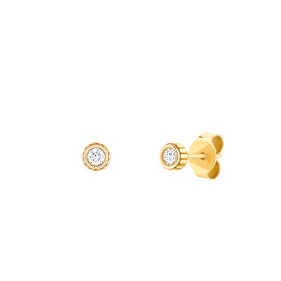 Boucles d'oreilles Viltier Clique Solo en or jaune et diamants