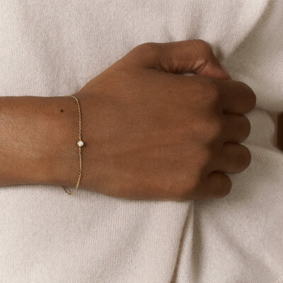 Bracelet Viltier Clique Solo en or jaune et diamant