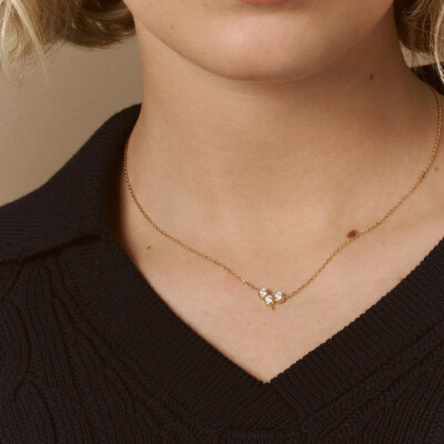 Collier Viltier Clique grand modèle en or jaune et diamants