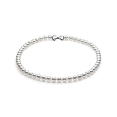 Collier Tasaki en argent et perles Akoya