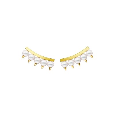 Tasaki Danger Earrings in Yellow Gold and Akoya Pearls