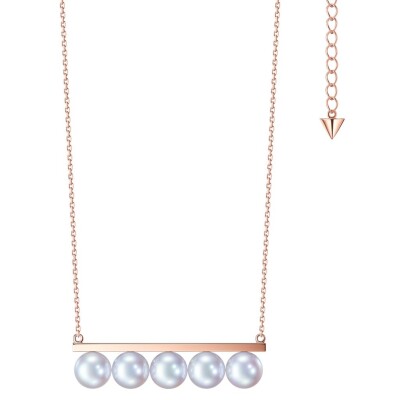 Tasaki Balance Signature Pendant in Sakura Gold rose gold with Akoya pearls