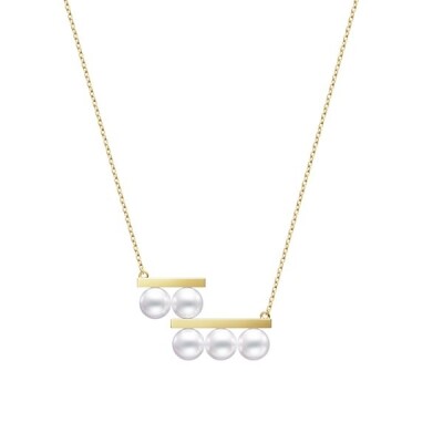 Tasaki Balance Necklace in Yellow Gold with Akoya Pearls