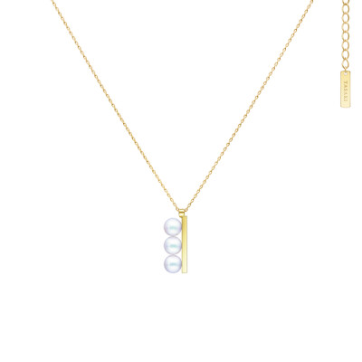 Tasaki Balance Plus Neo Necklace in Yellow Gold with Akoya Pearls
