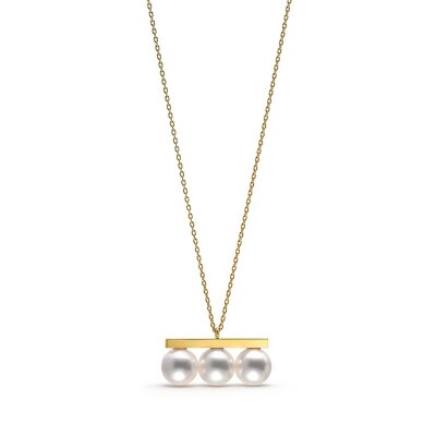 Tasaki Balance Neo Necklace in yellow gold with Akoya pearls