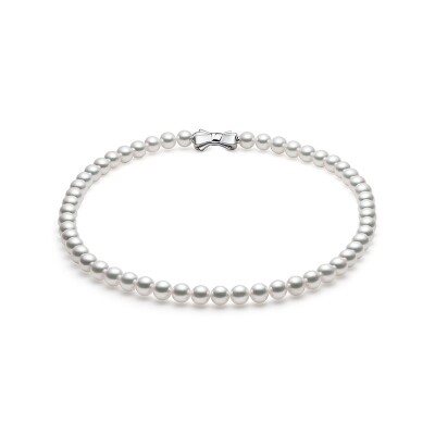 Tasaki Basic Necklace in Silver and Akoya Pearls (7.5mm)