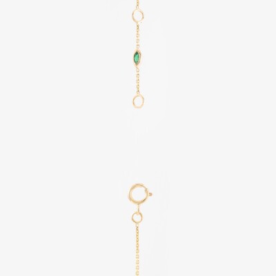 Sophie d'Agon Necklace Gaia 1 Green in yellow gold, emeralds, navy blue sapphires, yellow sapphires, and cognac sapphires