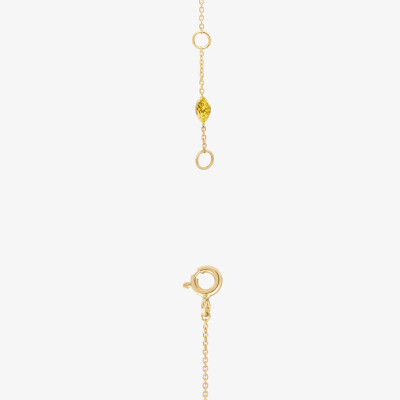 Sophie d'Agon Necklace Gaia 1 Givre in yellow gold, blue sapphires, yellow sapphires, and “salt and pepper” diamonds.