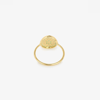 Sophied'Agon Yellowstone 1 Anis Ring in yellow gold, emeralds, and diamonds