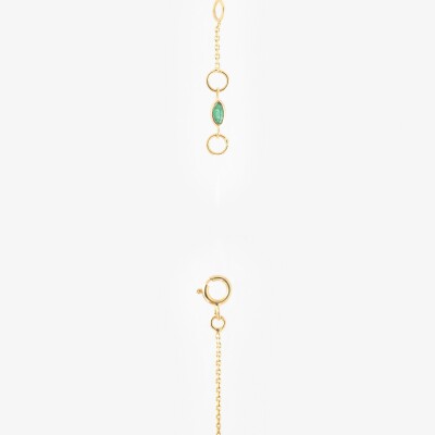 Sophie d'Agon Yellowstone 1 Green Bracelet in yellow gold, with emeralds, navy blue sapphires, cognac sapphires, and a yellow sapphire