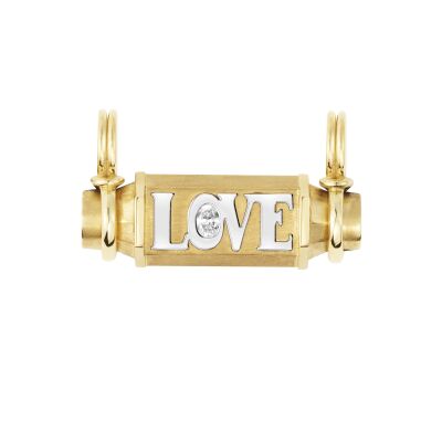 Marie Lichtenberg Smash Locket Love Necklace in yellow gold and diamonds on a 44cm micro lasso chain