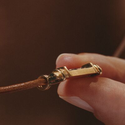 Marie Lichtenberg Smash Locket Love Necklace in yellow gold and diamonds on a 44cm micro lasso chain
