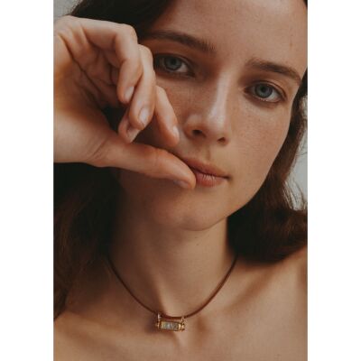 Marie Lichtenberg Smash Locket Love Necklace in yellow gold and diamonds on a 44cm micro lasso chain