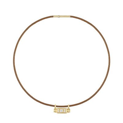Marie Lichtenberg Smash Locket Love Necklace in yellow gold and diamonds on a 44cm micro lasso chain