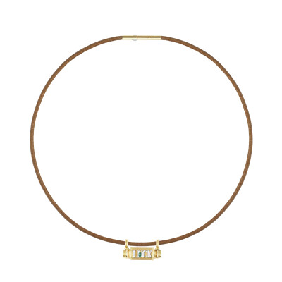 Marie Lichtenberg Smash Locket Luck Necklace in yellow gold and emerald on a 44cm micro lasso chain