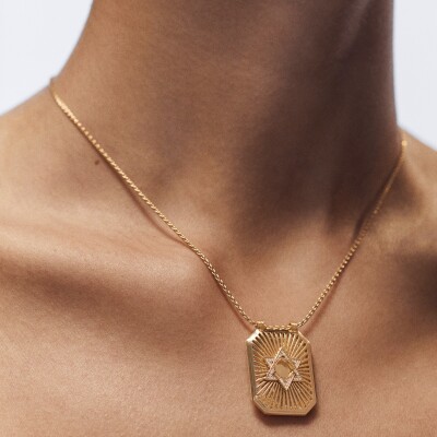 Collier Marie Lichtenberg Scapulaire Star en or jaune et diamants 44cm