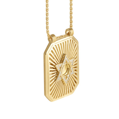Collier Marie Lichtenberg Scapulaire Star en or jaune et diamants 44cm