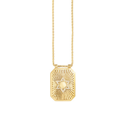 Collier Marie Lichtenberg Scapulaire Star en or jaune et diamants 44cm