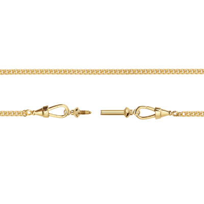 Chaine Marie Lichtenberg Connector Small en or jaune sur chaine gourmette 37cm