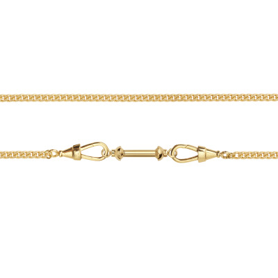 Chaine Marie Lichtenberg Connector Small en or jaune sur chaine gourmette 37cm