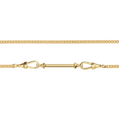 Pendentif Connector Medium Marie Lichtenberg en or jaune sur chaine gourmette 37cm