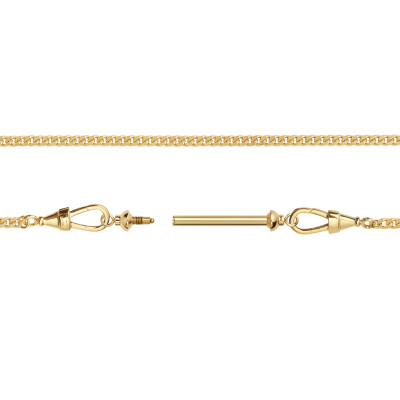 Pendentif Connector Medium Marie Lichtenberg en or jaune sur chaine gourmette 37cm
