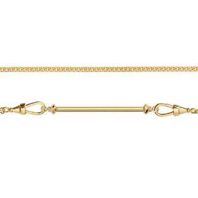 Pendentif Conntector Marie Lichtenberg Large en or jaune sur chaine gourmette 37cm