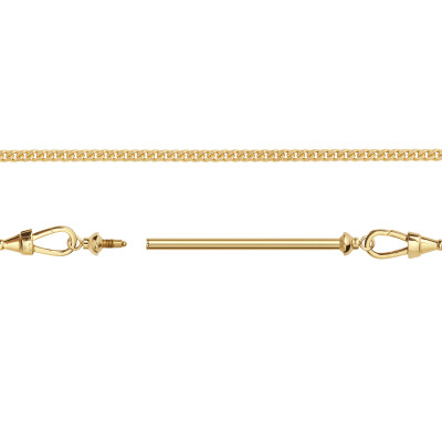 Pendentif Conntector Marie Lichtenberg Large en or jaune sur chaine gourmette 37cm