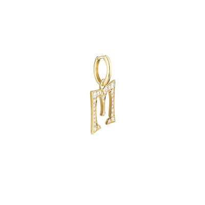 Pendentif Marie Lichtenberg Letter Pavée ( A,B,D,E,G,H,K,M,N,P,R,W,X,Z ) 17.5mm en or jaune et diamants