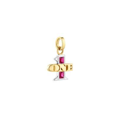 Pendentif Marie Lichtenberg One en or jaune, or blanc et rubis