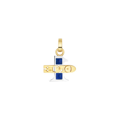 Marie Lichtenberg One Pendant in yellow gold, white gold, and sapphire