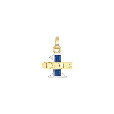 Marie Lichtenberg One Pendant in yellow gold, white gold, and sapphire
