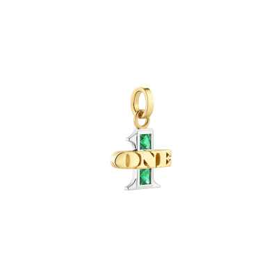Marie Lichtenberg One Pendant in yellow gold, white gold, and emerald