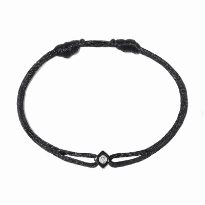 Bracelet sur Cordon Dinh Van Le Cube Diamant en titane et diamant blanc